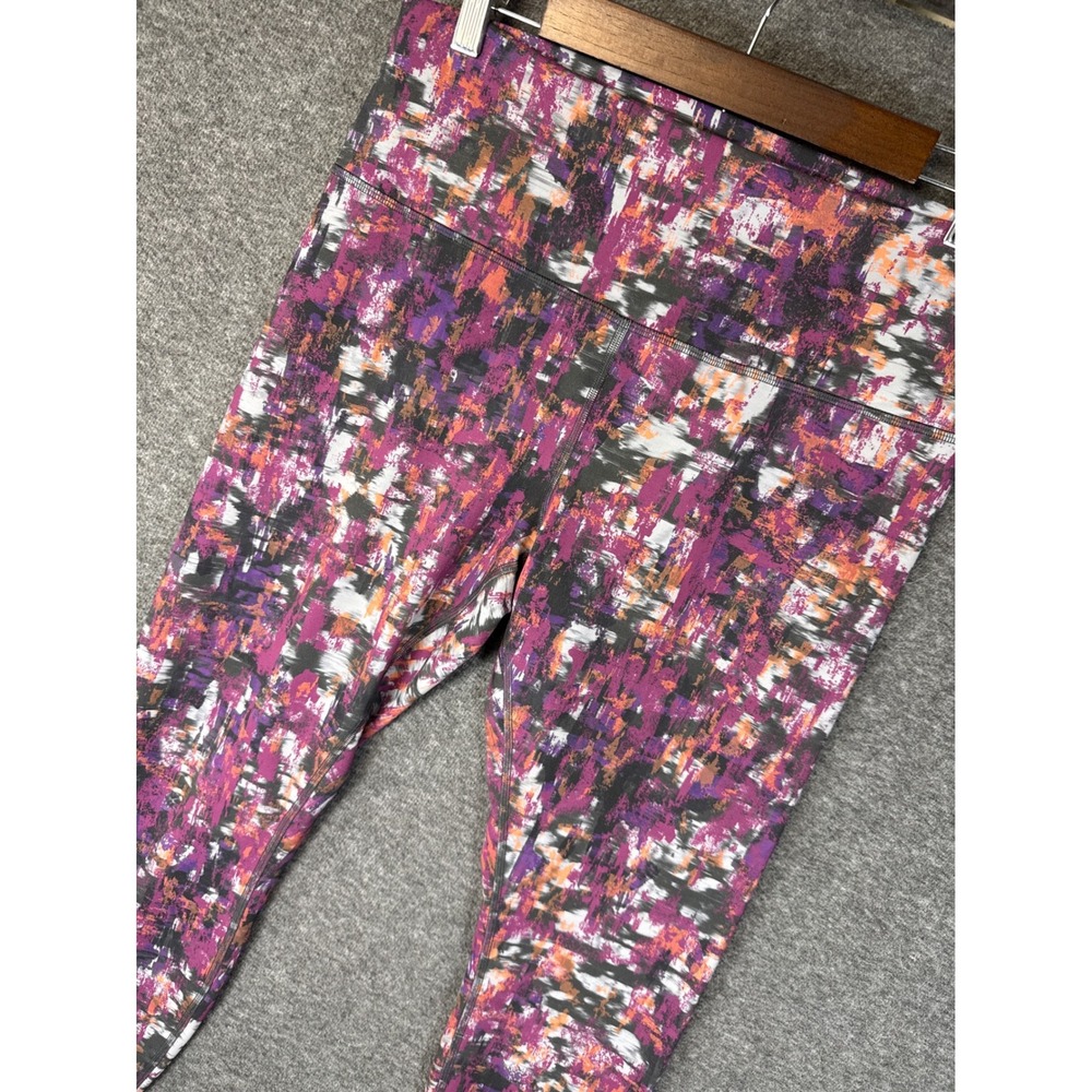 Lululemon Fast & Free Womens Size 14 Abstract Print Leggings Yoga Pants Athletic - Picture 1 of 12